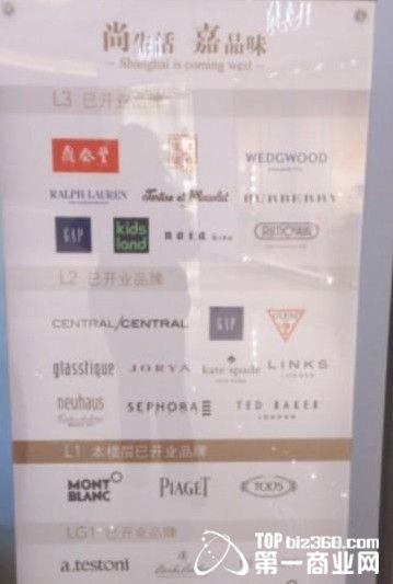 尚嘉中心三樓已開業(yè)品牌